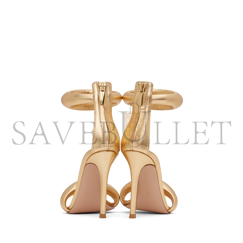 SSENSE GIANVITO ROSSI GOLD BIJOUX HEELED SANDALS 16918161